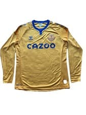 Image of 2020 2021 HUMMEL EVERTON AWAY LONG SLEEVE SHIRT MEN'S SIZE L New No Tags