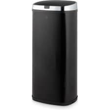 Image of Swan Townhouse Square Sensor Bin Large 50L Capacity Steel Body Black SWKA4516BLK