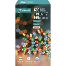 Image of Premier 600 LED Battery Operated Multi-Action Christmas Tree Lights Timer MULTI