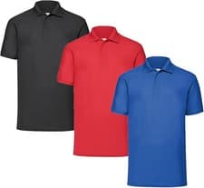 Image of Fruit Of The Loom 63402 65/35 Polycotton Polo Shirt 180gsm (Pack of 3)