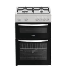Image of Indesit 60cm Twin Cavity Gas Cooker - White ITG6GW