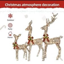 Image of SALE 3x Brown Reindeer Outdoor Decoration Christmas Reindeer Decoration