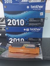 Image of 2 Brother TN2010 Black Toner Cartridge New Genuine Boxed Ink