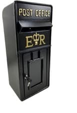 Image of Post Box Letterbox Replica ER Lockable Front Door Cast Post Office Mail Box
