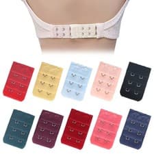 Image of 25 x Multi-Coloured Bra Extender 3 Rows 2 Hooks for Bra Extension Strap