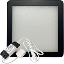 Image of 1x MATT BLACK Slim Square Under Cabinet Down Light & Driver Kit - Warm White LED