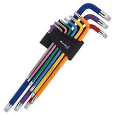 Image of BlueSpot Torx Key Set Extra Long Colour Coded Tamper T10-T50 9pc Trx-Star Allen