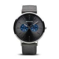 Image of Bering Men s Quartz Watch 40 mm Silver Stainless Steel Case and Blue Dial