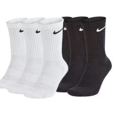 Image of Nike Crew Socks Black White – Cushioned Gym Sports Socks M/L Pack 3/6