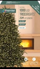 Image of Premier 1000 LED Multi-Action TreeBrights Christmas Tree Lights Timer WARM WHITE
