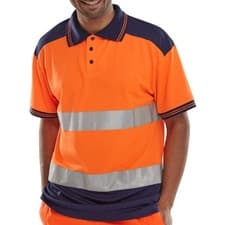 Image of Beeswift Hi Vis Polo Shirt 2 Tone Polyester Retro-Reflective EN ISO 20471