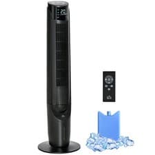 Image of HOMCOM Quiet Air Cooler, Home Evaporative Ice Cooling Tower Fan Bedroom, Black