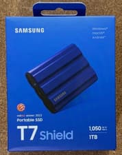 Image of Samsung T7 Shield 1TB Portable SSD EXTERNAL HARD DISK DRIVE HDD - BLUE NEW
