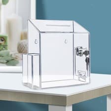 Image of Suggestion Box Lightweight Transparent Ballot Box for Tabletop Business Shop