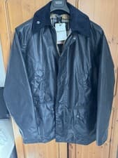 Image of Barbour Men's Bedale Wax Jacket Size C44/112cm (L/Xl) Navy Blue New with Tags