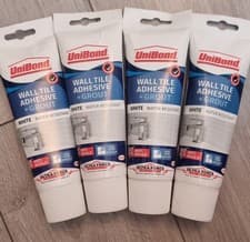 Image of 4 x UniBond Ultra Force Anti-Mould Wall Tile adhesive & Grout Tube - White 300g