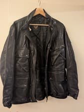 Image of Belstaff Competitor Calf Leather Jacket Medium Black RRP £995