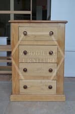 Image of HANDMADE VICTORIAN SOLID PINE 4 DRAWER SLIM CHEST ANTIQUE WAX (NOT FLATPACKED)