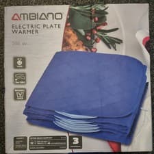 Image of Ambiano Electric Dinner Plate Warmer 12-Piece Set blue washable cover 200W sh30