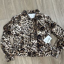 Image of LuLaRoe ‘Kenny’ Jacket Leopard Brown Black Buttons Stretch Woman’s Size Small