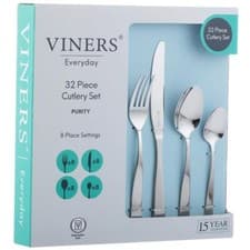 Image of Viners Everyday Purity Stainless Steel 32 Piece Cutlery Set Dishwasher Safe