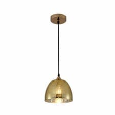 Image of Dome Silver Gold Glass Pendant Ceiling Light E27