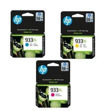 Image of Genuine HP 933XL Cyan/Mgenta/Yellow Printer Ink Cartridges