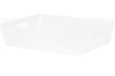 Image of White Wham Plastic Large Rectangle Studio Handy Storage Basket 26cm x 35cm 6L