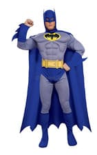 Image of Deluxe Mens Batman Costume Adults Licensed Superhero Fancy Dress Outfit