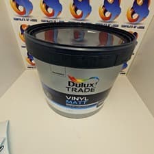 Image of Dulux Trade Vinyl Matt Emulsion White 10L Interior Walls Ceilings M