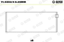 Image of FITS MERCEDES-BENZ CONNECTING ROD BEARING 71-4002/4 0.25MM FITS FOR GLYCO