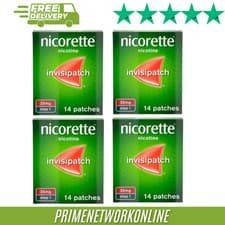 Image of 4x Nicorette Invisi 25mg Patch - 14 Patches Pack of 4 (Total 56) 100% ORIGINAL⭐⭐