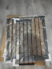 Image of Safe & Stylish Black Baby Gate - Extra Wide 105-125cm with Extensions Included