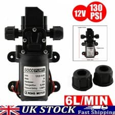 Image of UK 12V Water Pump High Pressure Diaphragm Self Priming 130PSI 6L/Min RV Caravan