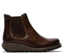 Image of Fly London Womens SALV Boots Chelsea Leather Ankle Casual Wedge Heel Size UK 3-8