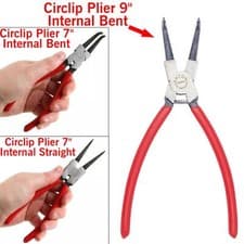 Image of HOCHSTE Circlip Pliers Internal External Straight Bent Nose Tip Snap Ring 7" 9"