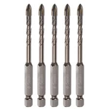 Image of 5pcs Titanium Masonry Drill Bit 5mm Concrete Drill Bit with Hex Shank