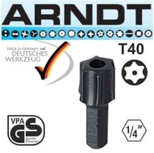 Image of T40 Torx Screwdriver Bit Security Torx Star Bit with Hole Tamperproof S2 Steel