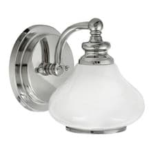 Image of IP44 Wall Light Cased Opal Glass Shades Trim Ring Polished Chrome LED G9 3.5W