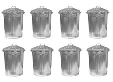 Image of Heavy Duty 90L Galvanised Metal Dustbin Tapered Animal Storage UK Manufacturer