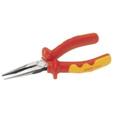 Image of Draper Expert VDE Approved Fully Insulated Long Nose Pliers Slip Guards 160mm