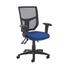 Image of Altino mesh back operator seat depth and arm adjustment BLUEAH22-0S0-BLK by Dams