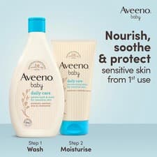 Image of Aveeno Baby Daily Care Moisturising Lotion 150ml Bath & Wash 400ml