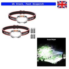 Image of 2 Pack Waterproof LED Headlights with 3 Modes - Perfect for Hiking & Emergencies