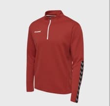 Image of Hummel Authentic Half Zip Sweatshirt Red Size Large- Bnwt - Football/ Gym/ Sport
