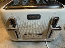 Image of Breville VTT911 Curve 4 Slice Toaster - White and Chrome