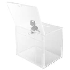 Image of Suggestion Ballot Box With Lock Clear Acrylic Donation Box For Fundraising