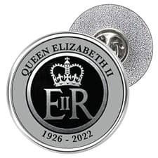 Image of Her Majesty The Queen Memorial 1926-2022 Metal Lapel Pin Badge 25mm