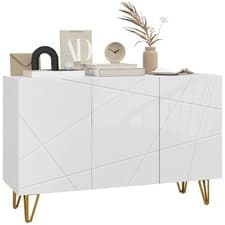 Image of HOMCOM Storage Cabinet, Sideboard with Adjustable Shelves, White