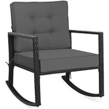 Image of Garden PE Rattan Rocking Chair with Cushions for Patio